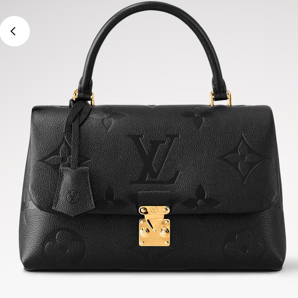 Louis Vuitton Madeleine Black Embossed Leather Top-Handle Satchel-Gold Hardware - Picture 1 of 16